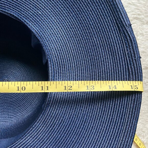 NEW Derby Hat Church Formal Dress Navy Royal Blue and White Feather Fascinator - Picture 3 of 10